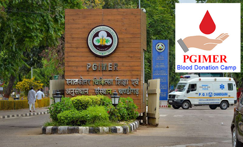 PGIMER conducted blood donation camps at Ph-7, Mohali and Fatehgarh Sahib